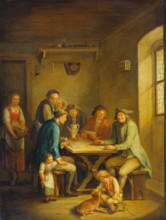 Peasants Playing Cards, 18th century. Creator: Johann Andreas Herrlein.