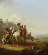 Hare-Hunt with Falconer, 1786. Creator: Johann Georg Pforr.