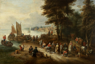 Fish Market on the Shore, c1698-1765. Creator: Théobald Michau.