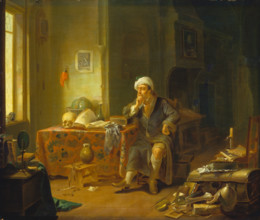 A Scholar in his Study, 1754. Creator: Justus Juncker.