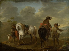 Landscape with Riders, 1700-1800. Creator: August Querfurt.