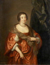 Portrait of Penelope Naunton, Lady Herbert, c1640-1700. Creator: Style ofAnthony van Dyck.