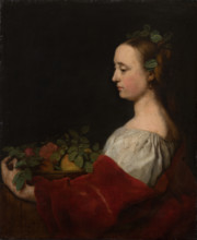 Woman Holding a Basket of Fruit, 1663-1670. Creator: Johann Ulrich Mayr.