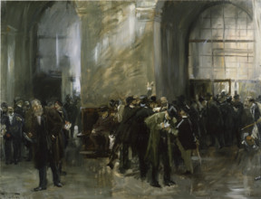 In the Stock Exchange, 1891. Creator: Ferdinand Brutt.