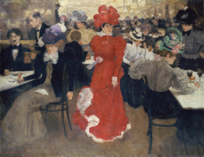 In the Café d'Harcourt in Paris, 1897. Creator: Henri Evenepoel.