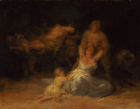 Act of Violence against Two Women, 1810-1812. Creator: Francisco Goya.