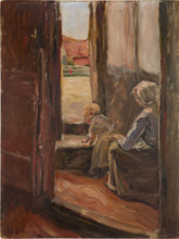 The first step (Mother and Child, small sketch), 1890. Creator: Max Liebermann.