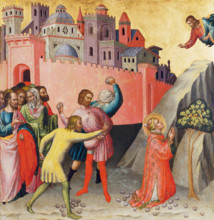 Stoning, c1390. Creator: Martino di Bartolomeo di Biagio.