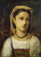 Portrait of an Italian Girl, 1870. Creator: Jean-Baptiste-Camille Corot.