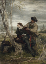 Hamlet and Horatio in the Churchyard, 1868. Creator: Victor Muller.