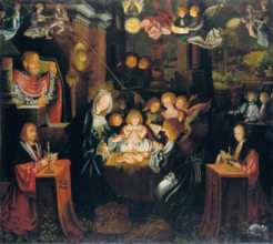 The Nativity with the donors Peter von Clapis and Bela Bonenberg, 1516. Creator: Bartholomaeus Bruyn the Elder.