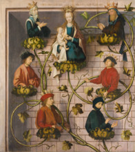 High Altar of the Dominican Church in Frankfurt:Tree of Jesse, 1501. Creators: Hans Holbein the Elder, Jesus Christ.