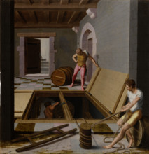 Scene in a Wine Cellar, 1537. Creator: Pseudo-Féeix Chretien.