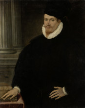 Portrait of a Red-Bearded Young Man in Black Robes, 1570. Creator: Venetian Master.