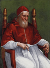 Portrait of Pope Julius II, 1511-1512. Creators: Raphael, Workshop of Raphael.