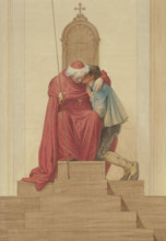 A Cardinal Penitenziario Maggiore, during Holy Week at St. Peter's in Rome, 1855. Creator: Eduard von Steinle.