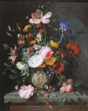 Sill life with Bouquet of Flowers, 1677. Creator: Jacob van Walscapelle.