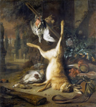 Still life with Dead Rabbit and Birds, 1681. Creator: Jan Weenix.