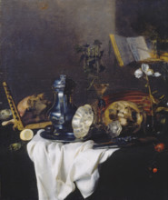 Vanitas Still Life, c1650. Creator: Peter Willebeeck.
