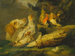 Still Life with Hunting Dog and Dead Fowl, 1647. Creator: Jan Fyt.