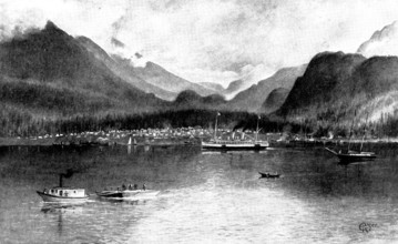 On The Way to Klondike. Skagway Town, from the head of the Lynn Canal...White Pass...1897, (1898). Creator: Unknown.