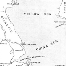The Chinese Crisis: relative positions of the island of Chusan...and Kiao-Chao..., 1898. Creator: Carl Hentschel.