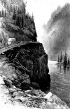 The British Columbian Gold-Fields: the Cariboo Road, near Chapman's Bar, Upper Fraser River, 1898. Creator: Unknown.