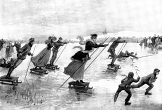 A Popular Winter Amusement in Germany, 1898. Creator: HC Seppings Wright.