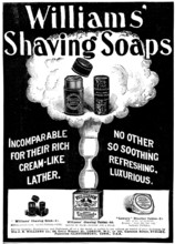 Advertisement for Williams' Shaving Soaps, 1898. Creator: Unknown.