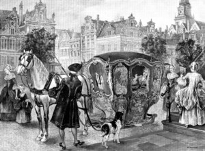 A Sledge-Coach in Old-World Amsterdam, 1898. Creator: P Naumann.