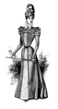 Ladies' Page: a braided cloth gown, 1898. Creator: Picador.