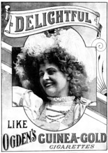 Advertisement for Ogden's Guinea-Gold Cigarettes, 1898. Creator: Unknown.