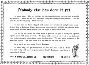 Advertisement for Scott's Emulsion, 1898. Creator: Unknown.