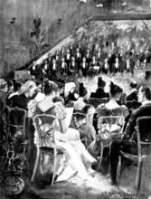 The March of the Men of Harlech- the Welsh Choir singing before the Queen at Windsor Castle, 1898. Creator: Unknown.