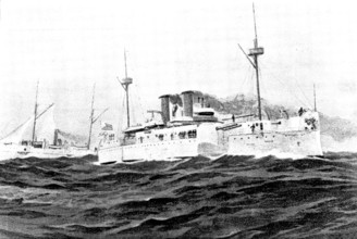 The United States war-ship "Maine," blown up in Havana Harbour, 1898. Creator: Unknown.