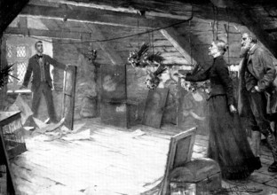 A Question of Conscience: "What do you mean by...prying in my attic? It's burglary...", 1898. Creator: Unknown.