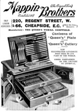 Advertisement for Mappin Brothers, 1898. Creator: Unknown.