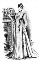 Ladies' Page: a tea-gown, 1898. Creator: Picador.