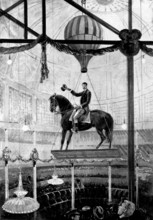 A Remarkable Circus Feat: Corradini's rapid descent on horseback, 1898. Creator: Unknown.
