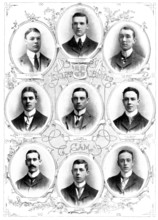 The Oxford and Cambridge Boat-Race: the Cambridge Crew, 1898. Creator: Carl Hentschel.