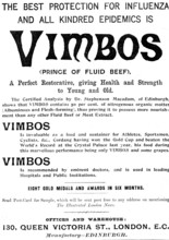 Advertisement for Vimbos (Prince of Fluid Beef), 1898. Creator: Unknown.