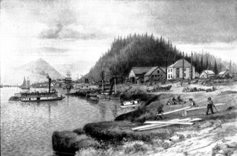 On the Way to Klondike: Fort Wrangel, at the mouth of the Stikine River, 1898. Creator: Unknown.