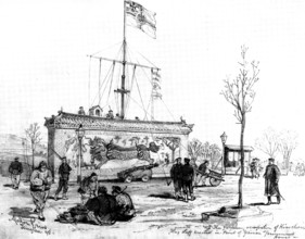 The Chinese Question: the German Occupation of Kiao-Chau - German flagstaff...Tsingtan..., 1898. Creator: Unknown.