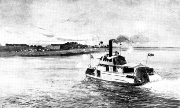 The Soudan Advance: Commander the Hon. C. Keppel,...on his gun-boat the "Zaffir"...at Shendy, 1898. Creator: H. T..