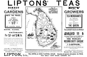 Advertisement for Liptons' Teas, 1898. Creator: Unknown.