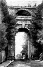 Highgate Archway, to be demolished, 1898. Creator: Unknown.
