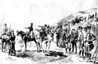 The Spanish-American War: types of Spanish troops in field uniform, 1898. Creator: Unknown.