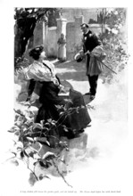 It Was the Nightingale: A...shadow fell across the...path...The Prince stood before her..., 1898. Creator: Unknown.