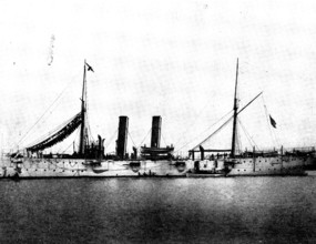 The Spanish-American War: US war-ships - Marblehead, twin-screw cruiser, 1898. Creator: Symonds & Co.