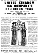 Advertisement for the United Kingdom Tea Company, 1898. Creator: Unknown.